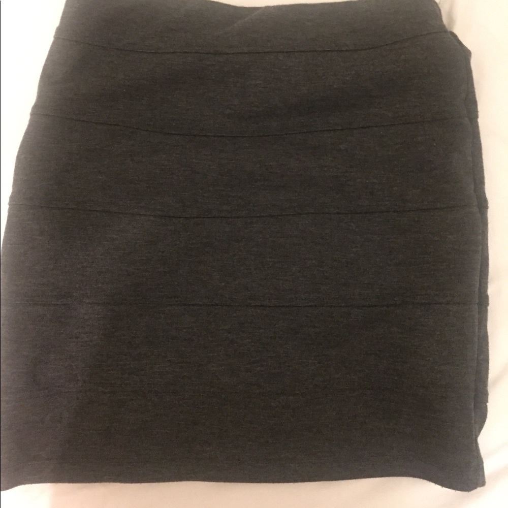 Grey bodycon wide striped elastic skirt sizeMedium